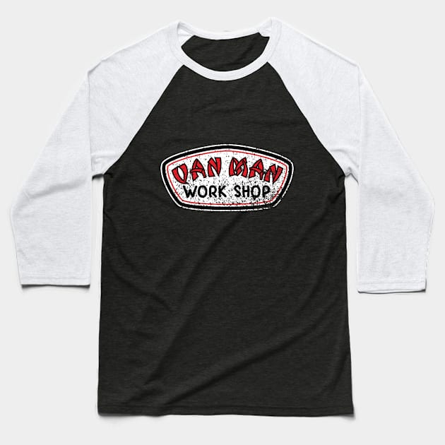 Van Man Work Shop, distressed Baseball T-Shirt by CampWestfalia